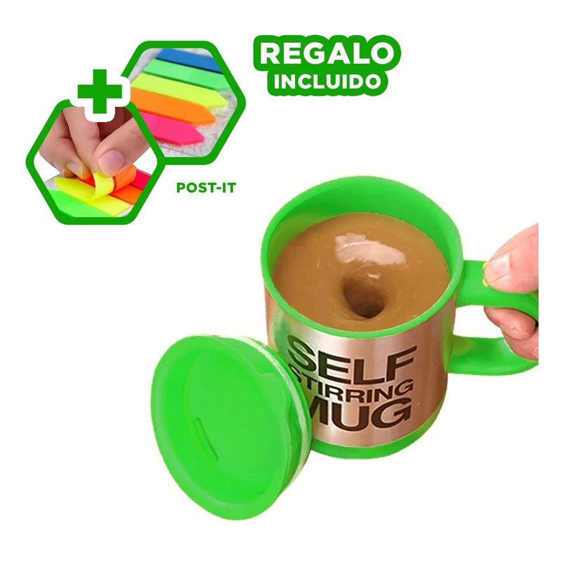 GENERICO - Pack6 Taza Batidora de 400ml Verde Y+Banderitas Adhesivas