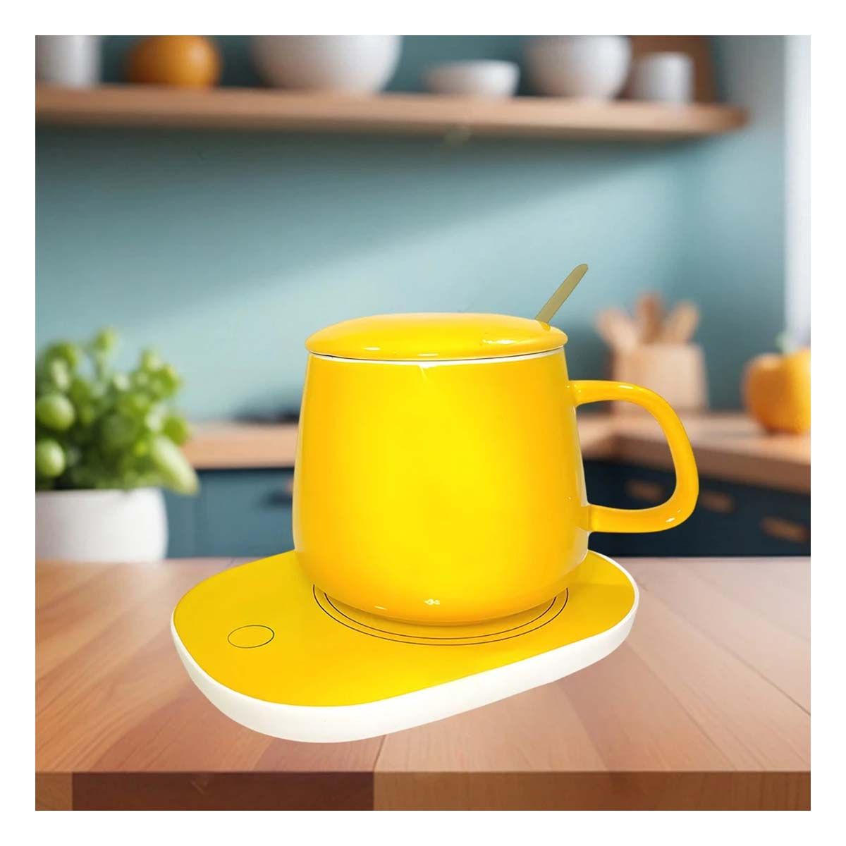 GENERICO - Pack2 Calentador Taza con Apagado Automatico Amarillo