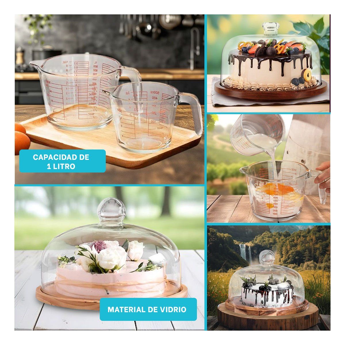 GENERICO - Pack12 Recipiente Medidora para Recetas Y+Papel de Regalo