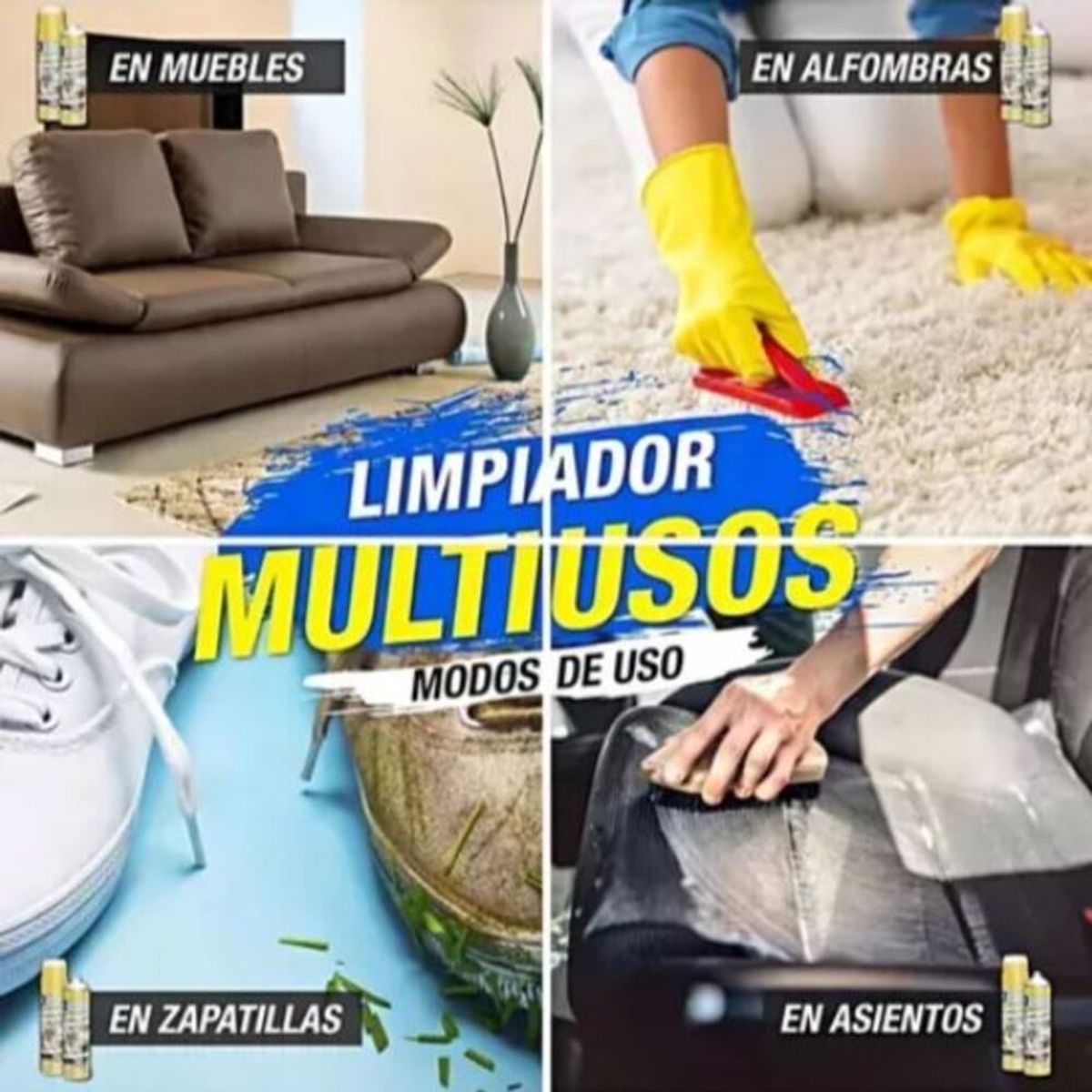 GENERICO - Espuma Limpiadora Multiusos  de 650 Ml - 3 UND