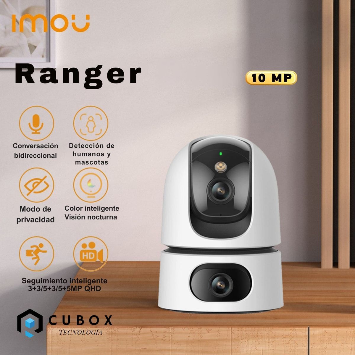 IMOU - CÁMARA DE SEGURIDAD WIFI DOBLE LENTE IMOU RANGER 10 MPX