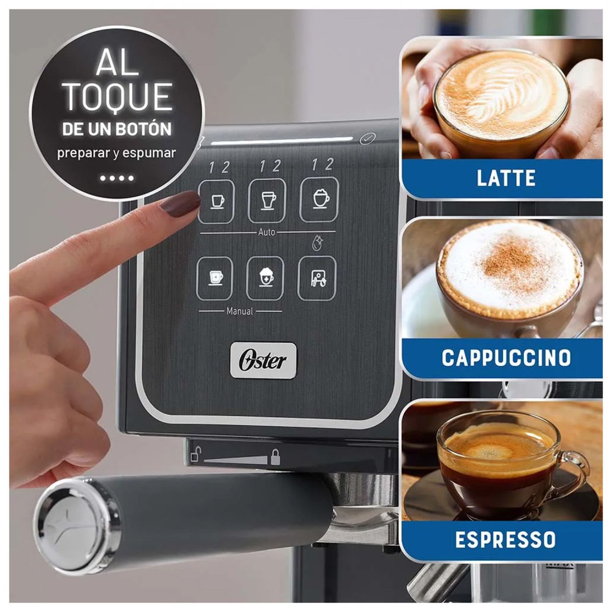 OSTER - Cafetera para espresso Oster® PrimaLatte™ Touch BVSTEM6801M
