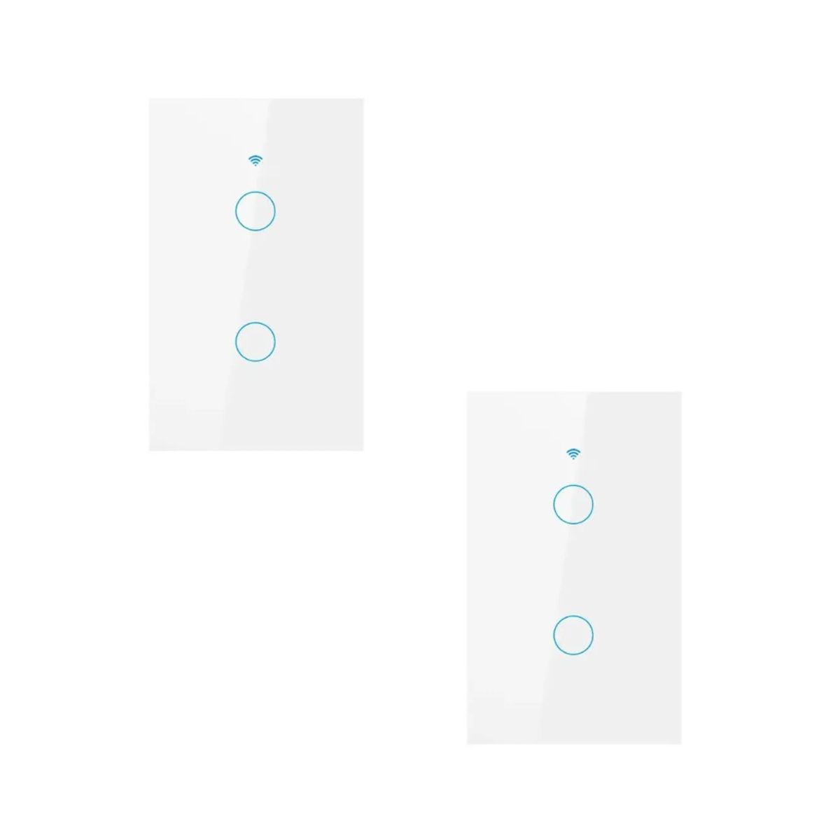 GENERICO - PACK X2 INTERRUPTOR SMART WIFI ALEXA GOOGLE 2 BOTONES BLANCO