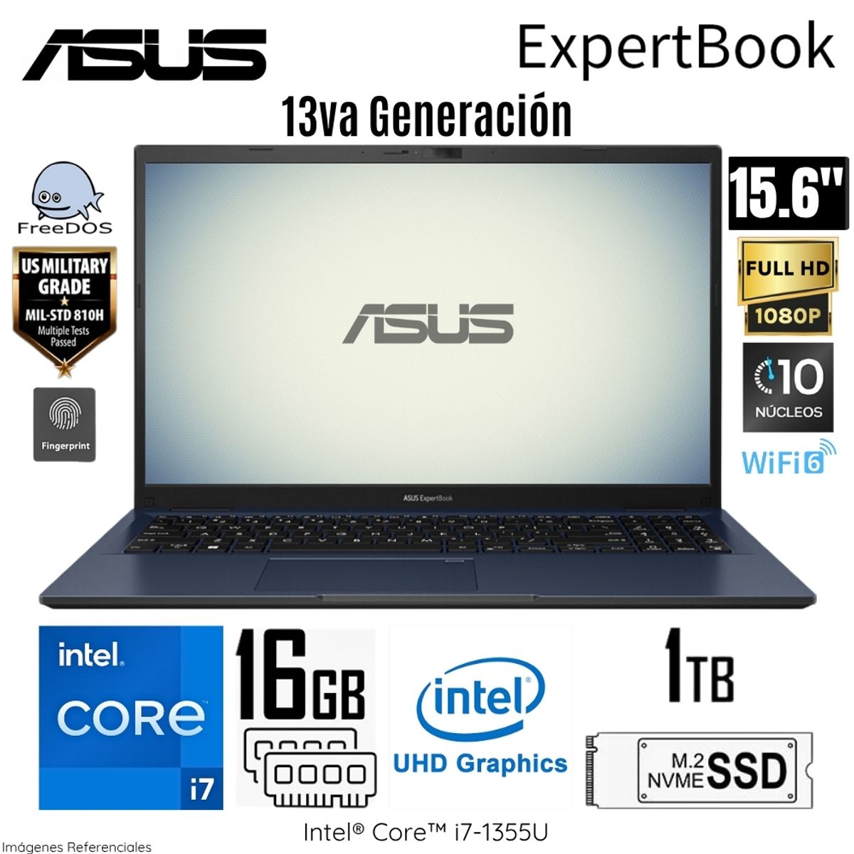 ASUS - Laptop Asus ExpertBook B1502CVA-NJ1091 Intel Core i7-1355U 16GB RAM 1TB SSD 15.6"  FHD Free Dos