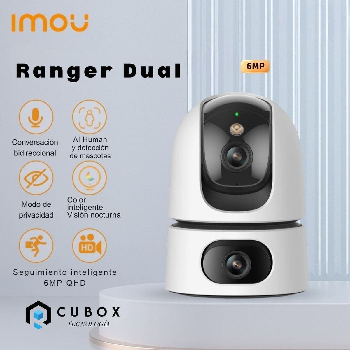 IMOU - CÁMARA DE SEGURIDAD WIFI DOBLE LENTE IMOU RANGER 6 MPX