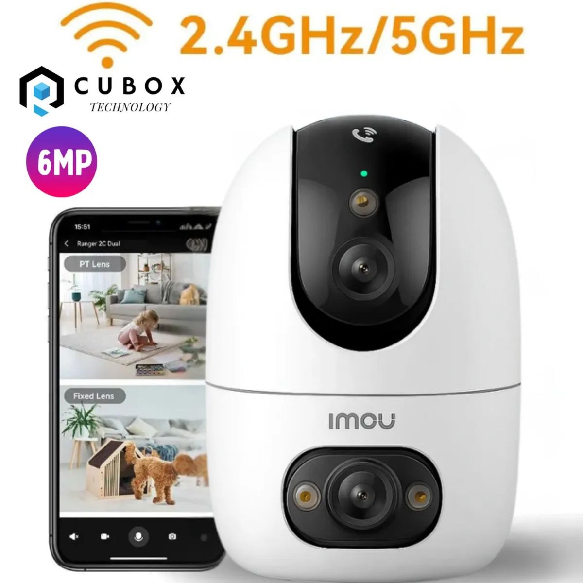 IMOU - CÁMARA DE SEGURIDAD WIFI DOBLE LENTE IMOU RANGER 6 MPX