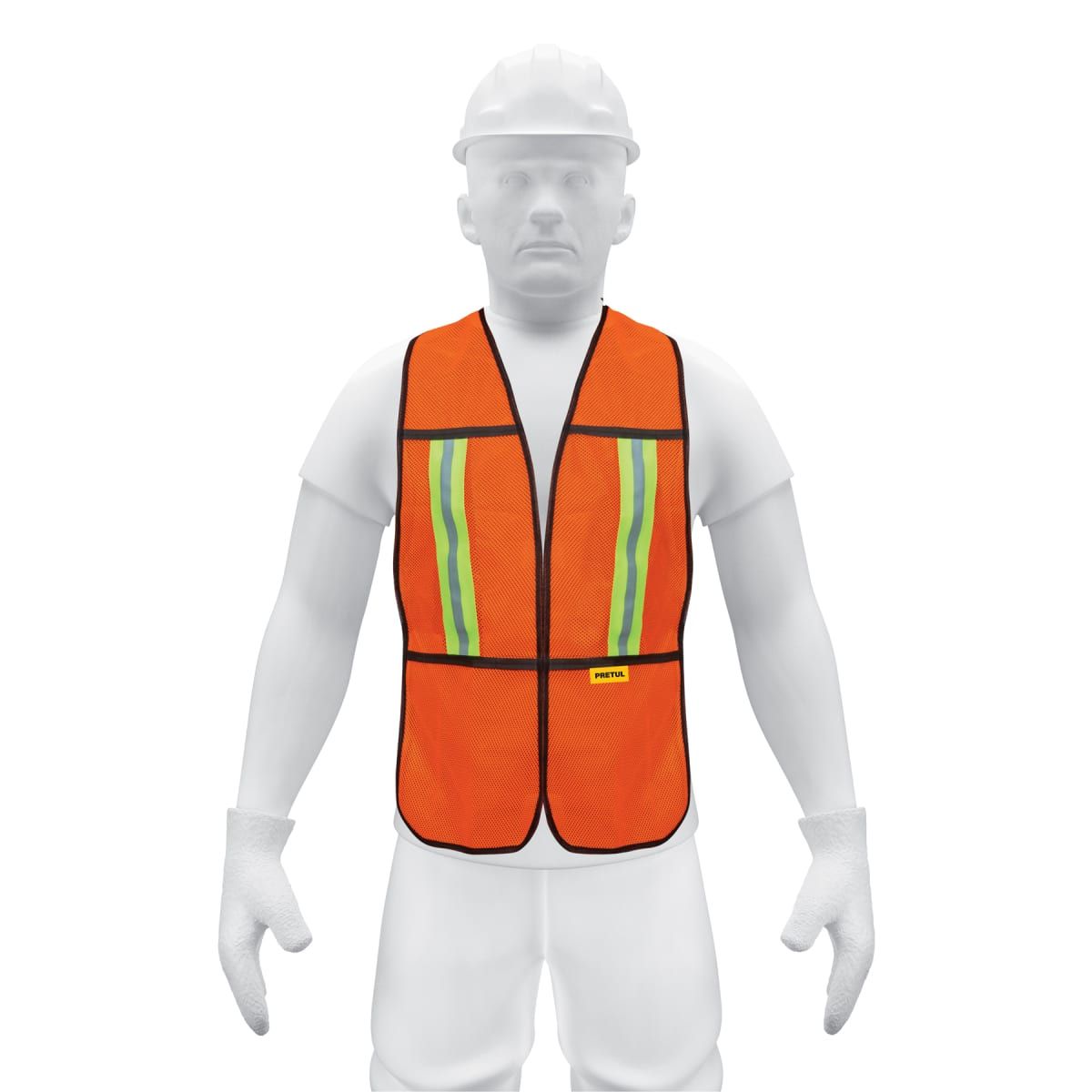 PRETUL - Chaleco de seguridad con cintas reflejantes naranja Pretul