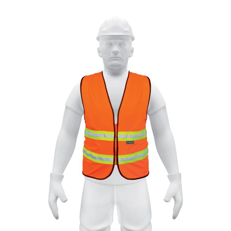 TRUPER - Chaleco de seguridad naranja alta visibilidad con cierre Truper