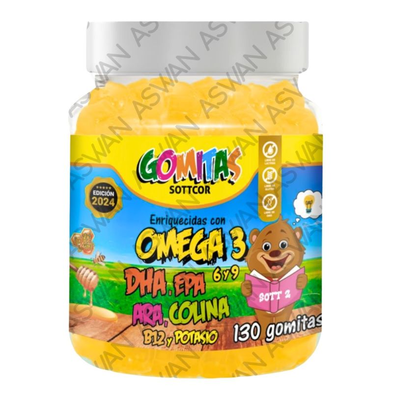 GENERICO - GOMITAS DE OMEGA 3 PARA NIÑOS 130 UNIDADES SOTTCOR 100GR