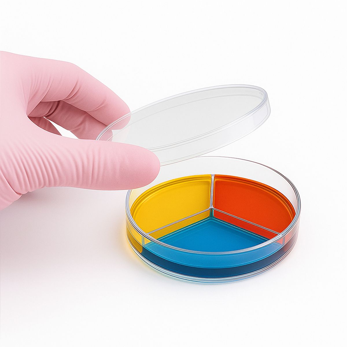 GENERICO - Placas Petri de Plástico de 90 X 15 MM 3 Divisiones BOLSA 10 UND