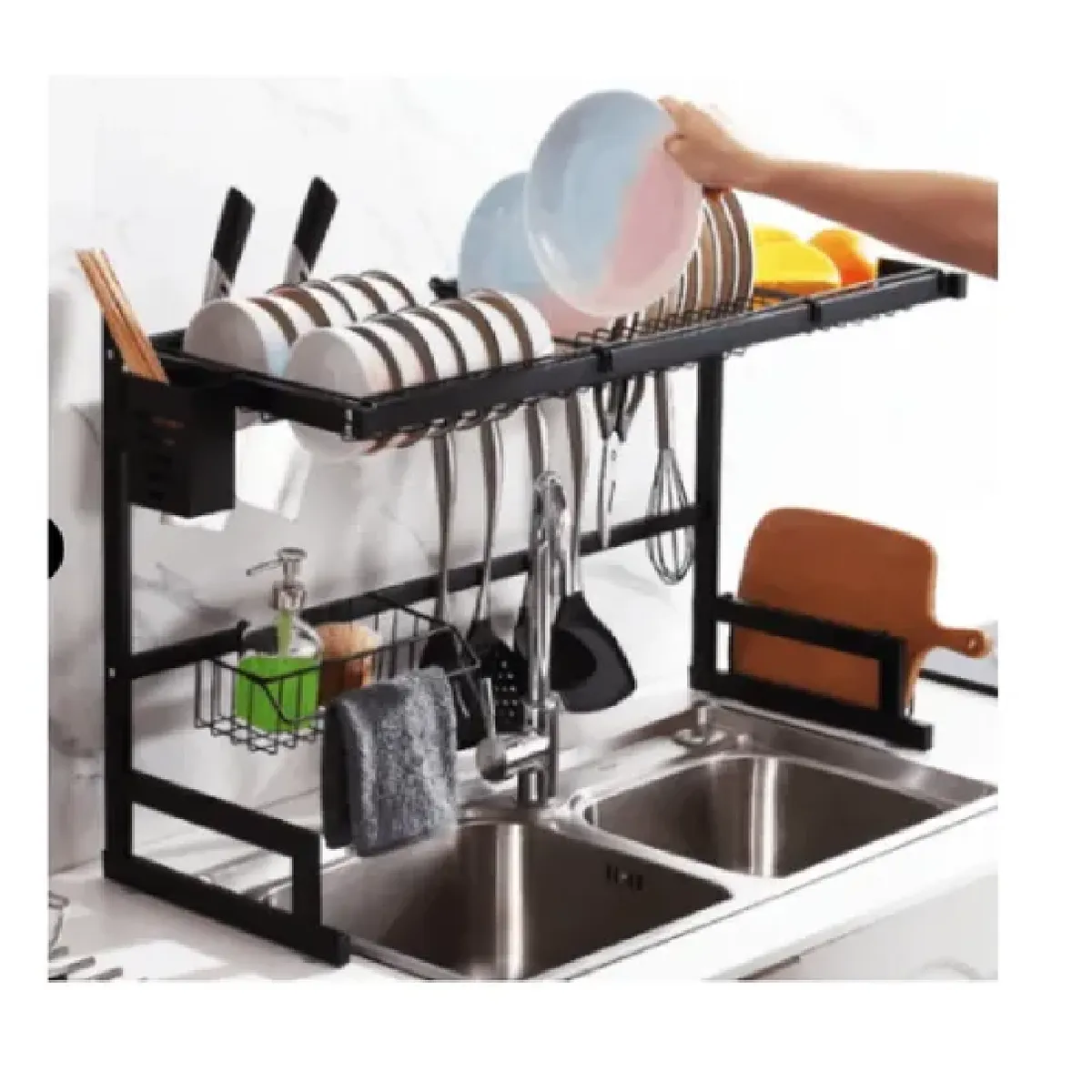GENERICO - Escurridor Organizador De Platos Para Cocina De Metal 85cm