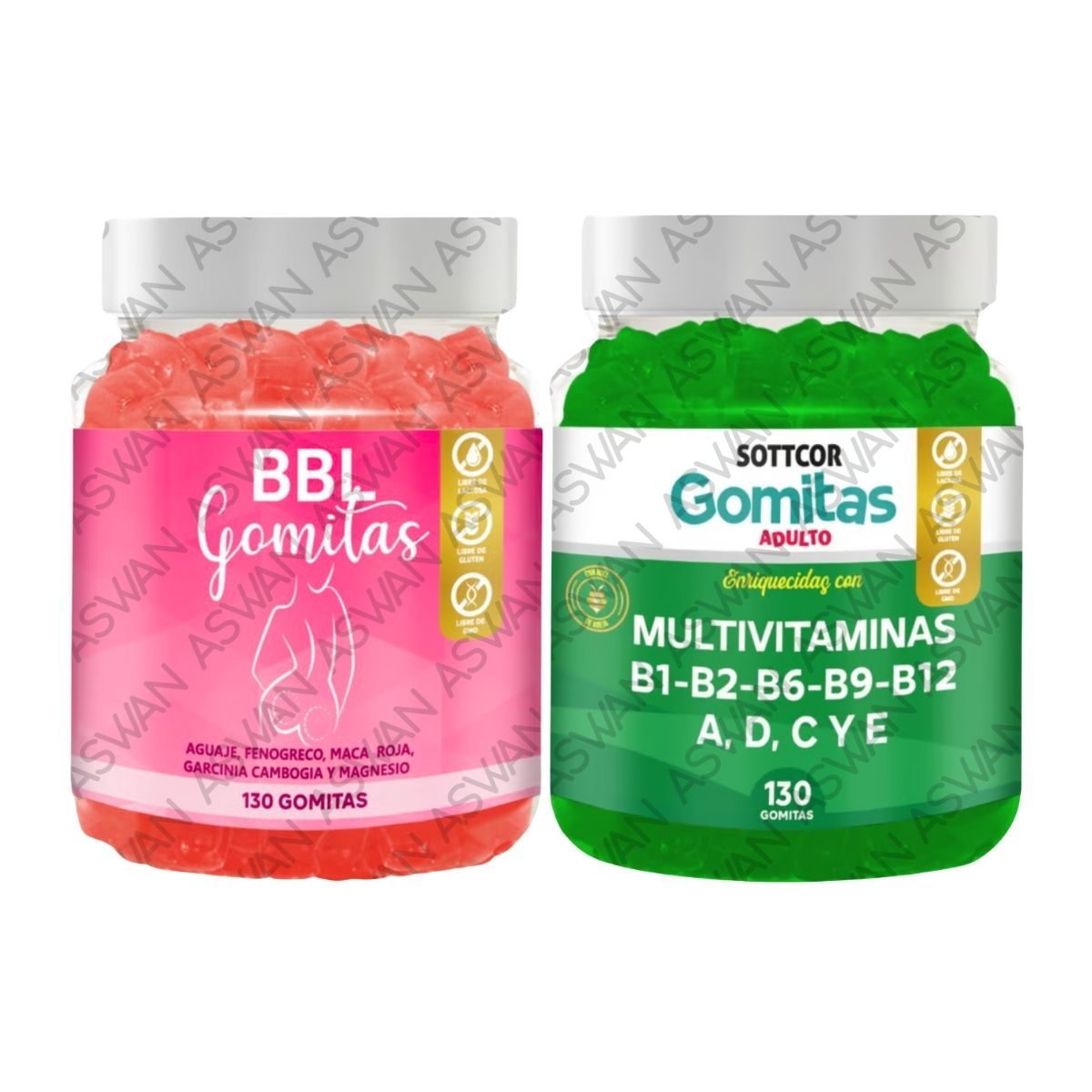 GENERICO - PACK ADULTO DE AGUAJE & MULTIVITAMINAS 130 GOMITAS - SOTTCOR