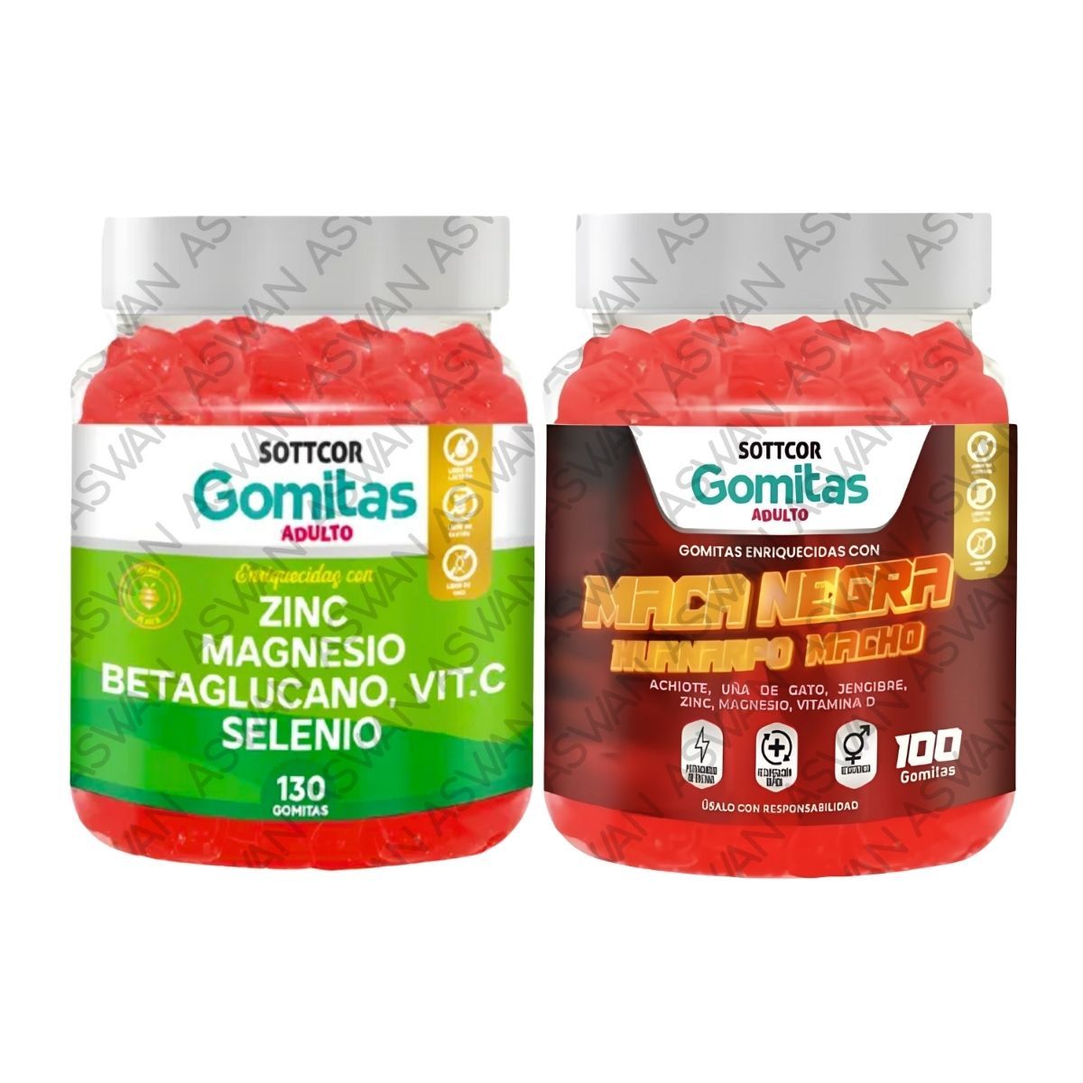 GENERICO - PACK ADULTO ZINC & MACA NEGRA 130 GOMITAS - SOTTCOR