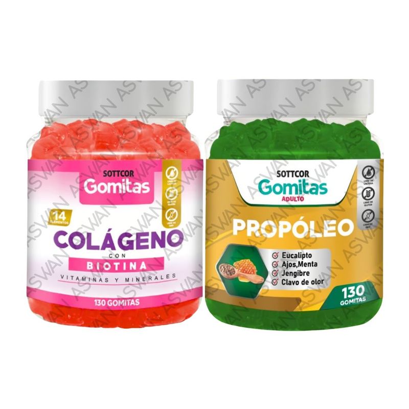 GENERICO - PACK ADULTO COLAGENO & PROPOLEO 130 GOMITAS - SOTTCOR