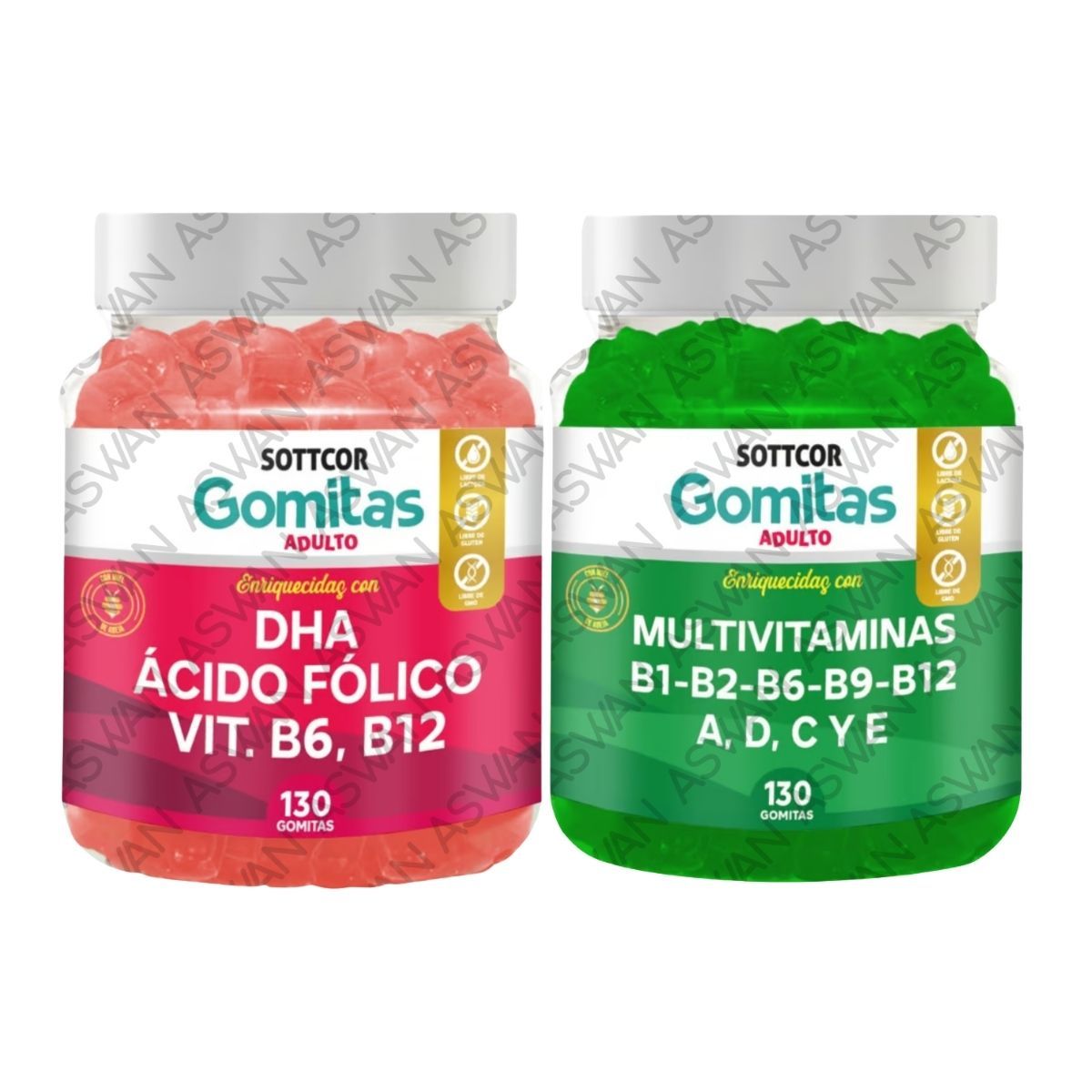 GENERICO - PACK ADULTO DHA & MULTIVITAMINAS 130 GOMITAS - SOTTCOR