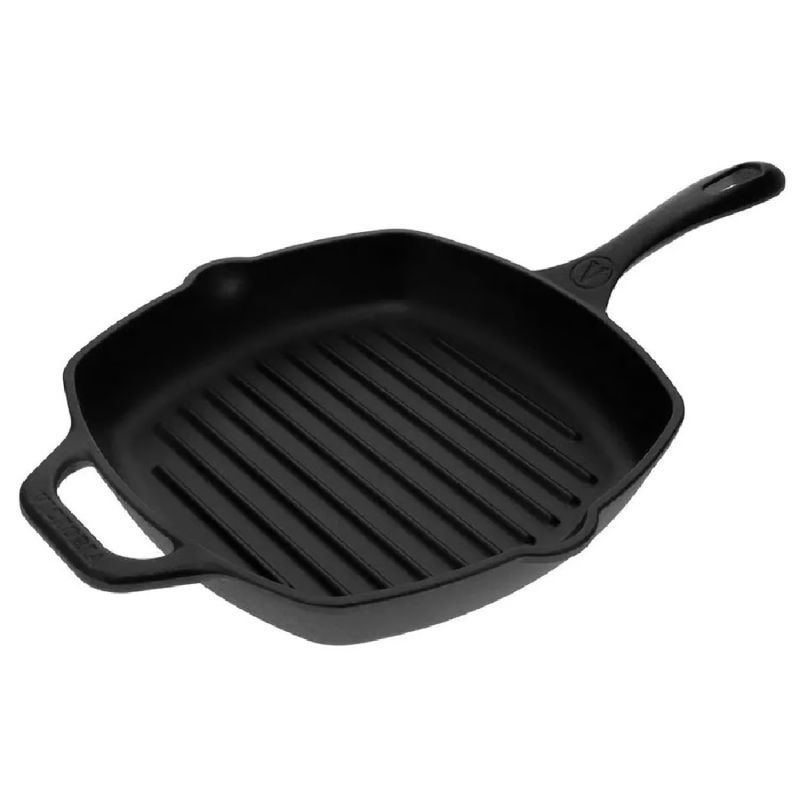 VICTORIA - Sartén de Hierro Fundido Esmaltado Rectangular Tipo Grill 25 cm - 55145003