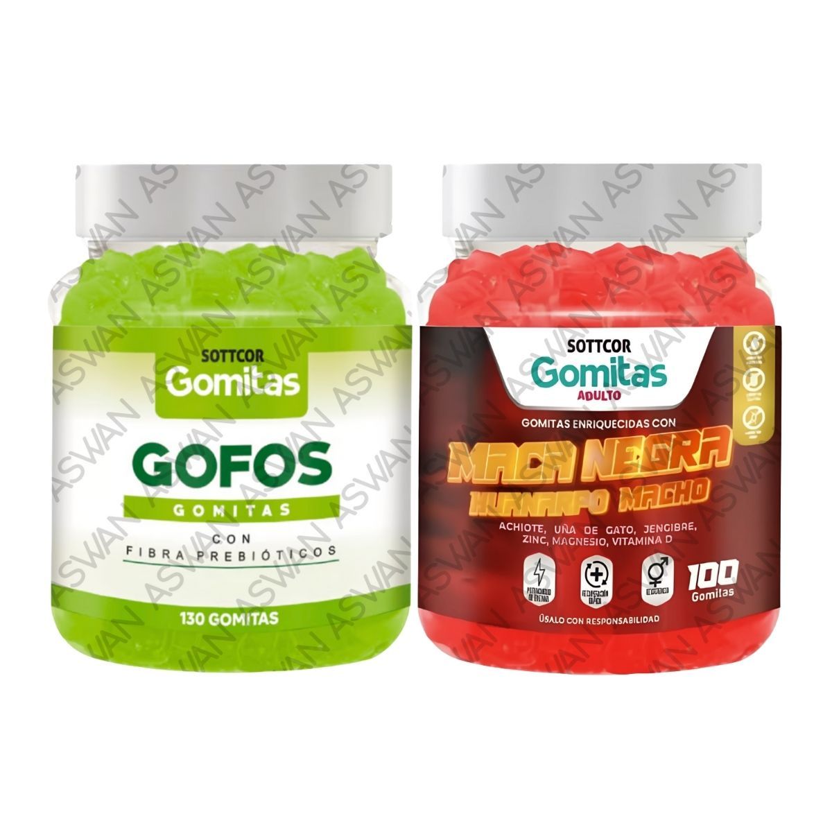 GENERICO - PACK ADULTO GOFOS & MACA NEGRA 130 GOMITAS - SOTTCOR