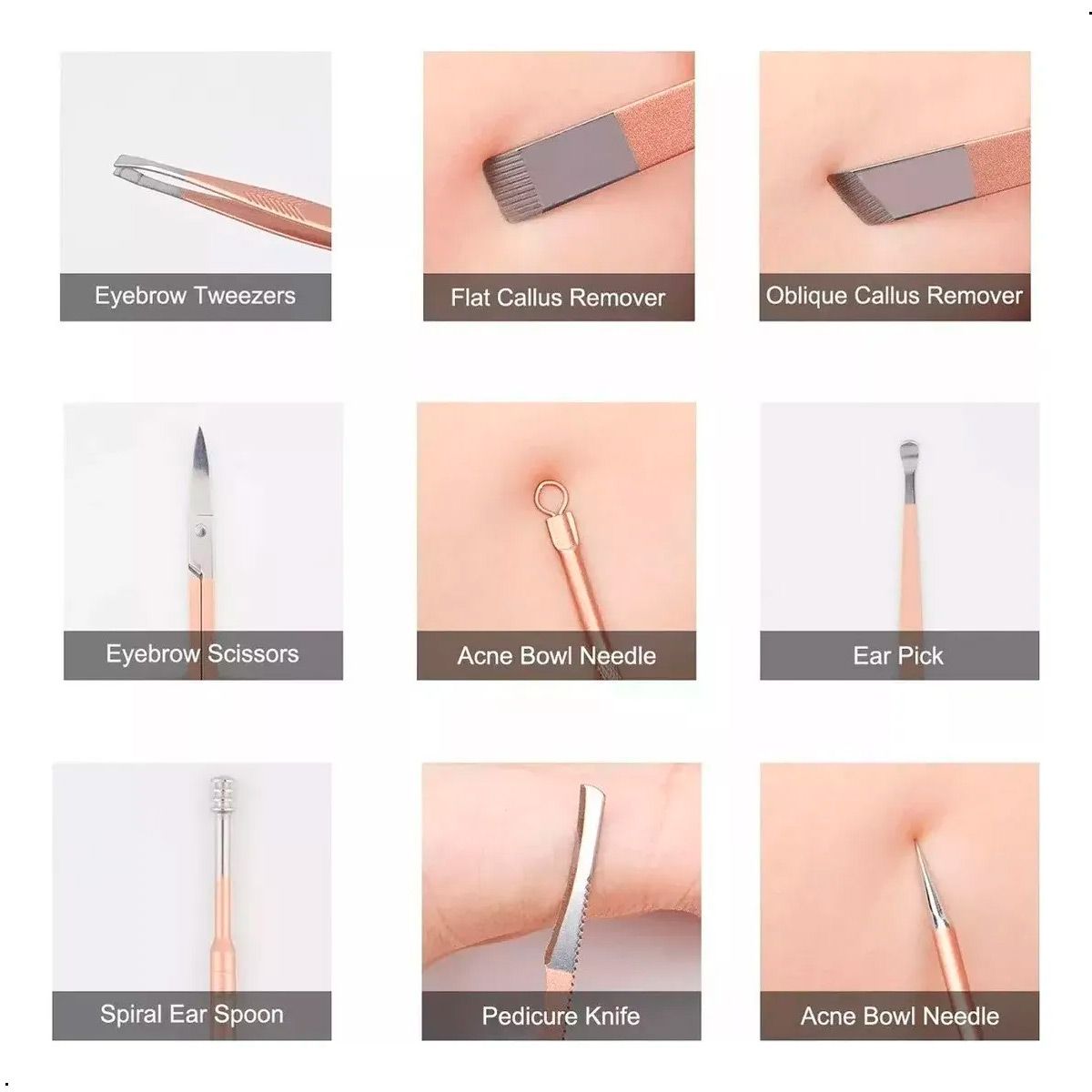 GENERICO - Set de Manicura y Pedicura 16 Piezas  en Acero