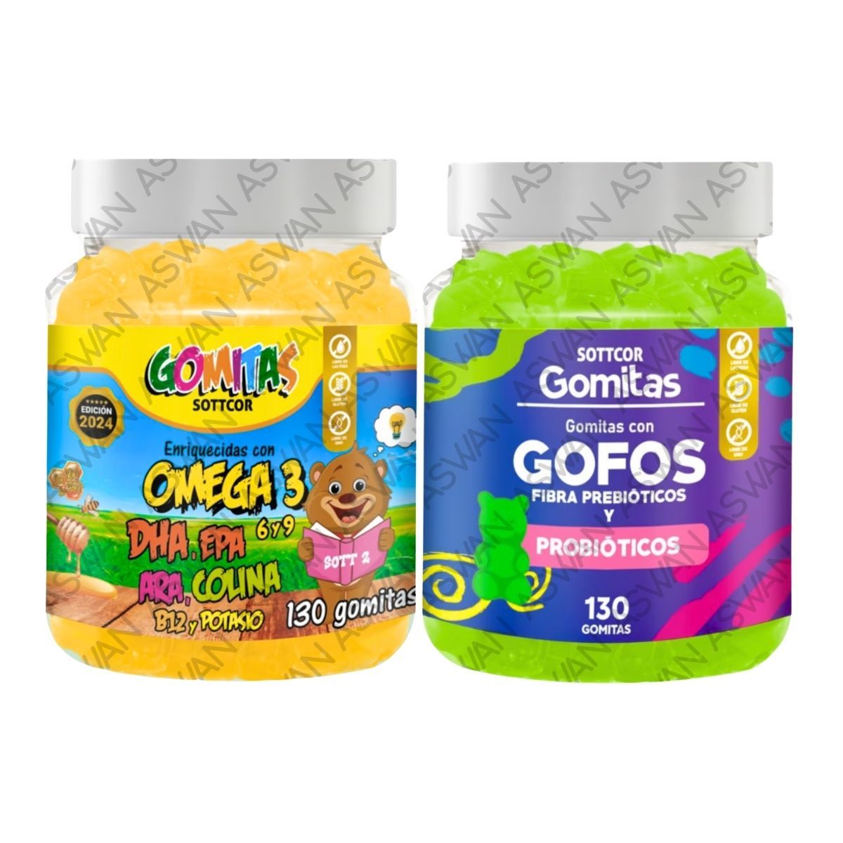 GENERICO - PACK NIÑOS DE OMEGA 3 & GOFOS 130 GOMITAS - SOTTCOR