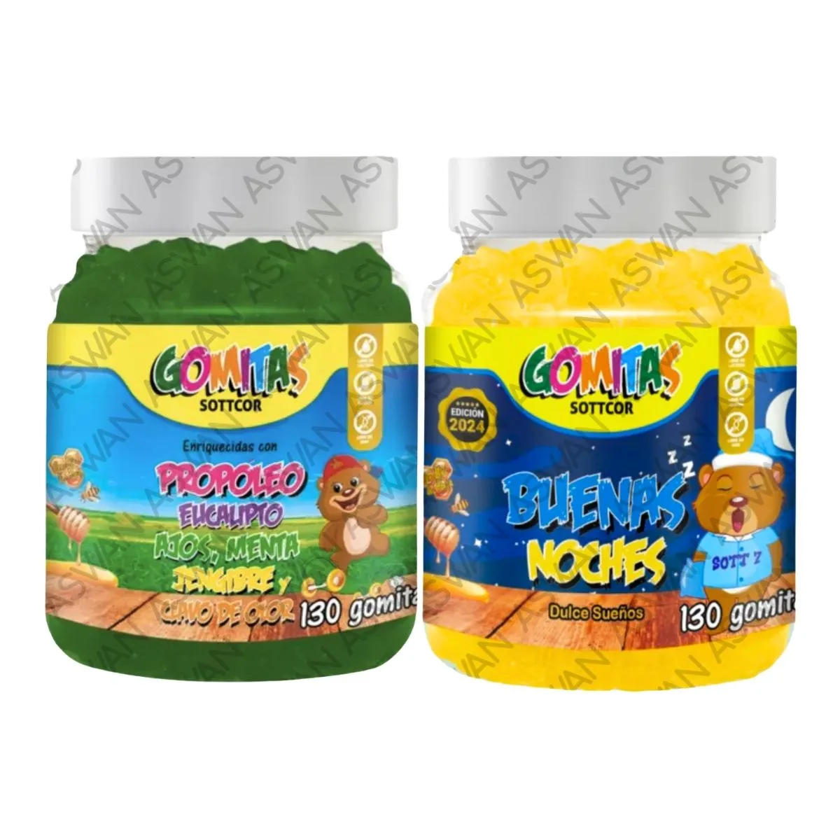 GENERICO - PACK NIÑOS DE PROPOLEO & BUENAS NOCHES 130 GOMITAS - SOTTCOR