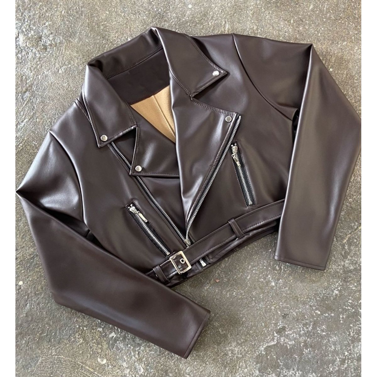 GENERICO - CASACA CROP CUERINA DE DAMA