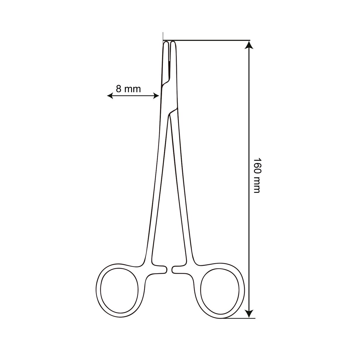 GENERICO - Pinza Porta Agujas Mayo Recta de 16 CM