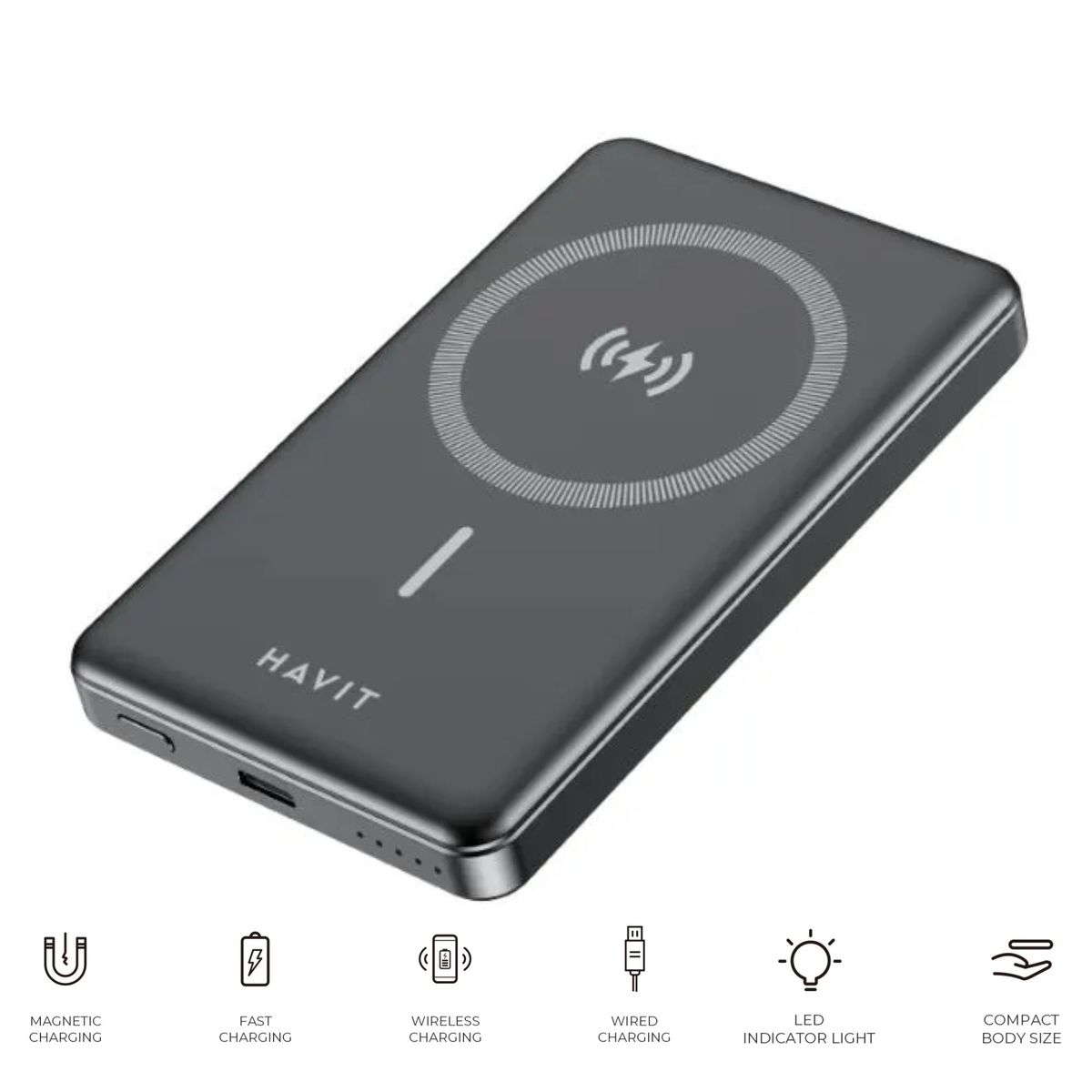 HAVIT - HAVIT CARGADOR PORTATIL PB5203 - POWER BANK 10000 MAH - 2 USB C - Inalambrico