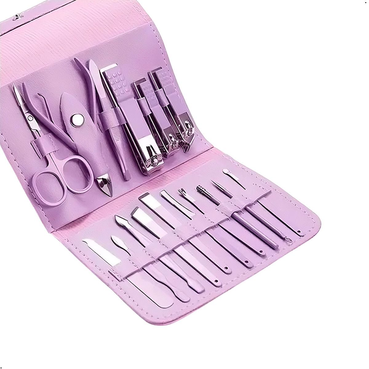 GENERICO - Set 16 Piezas  Manicura y Pedicura de Acero Inoxidable