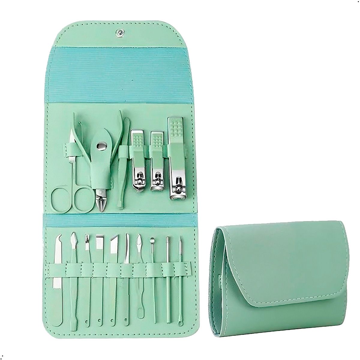 GENERICO - Set 16 Piezas  Manicura y Pedicura de Acero Inoxidable