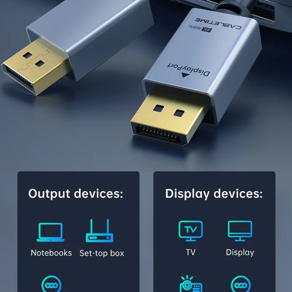 GENERICO - Cable DisplayPort a DisplayPort 1.2 4K 60Hz 3M