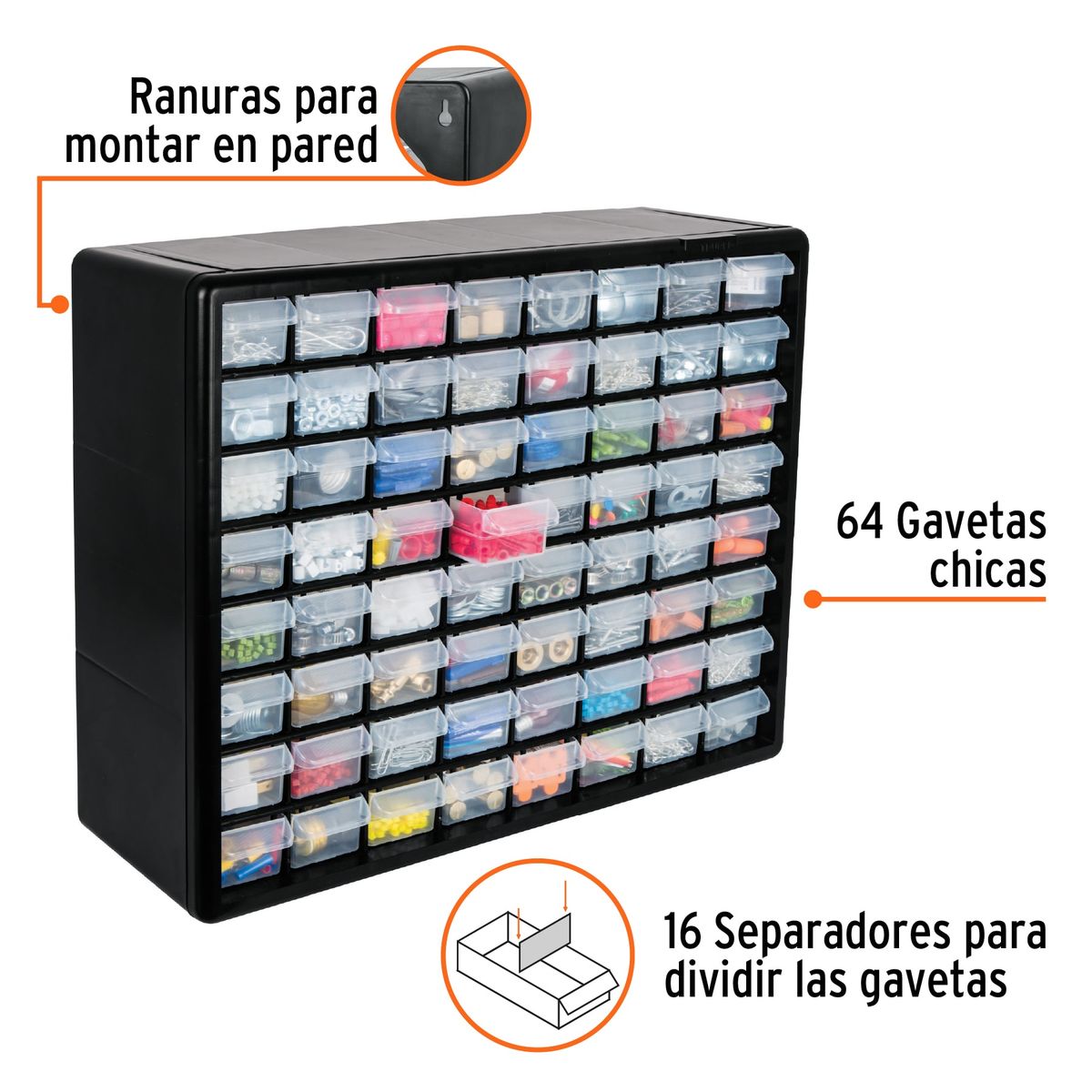 TRUPER - Organizador De 20 Pulgadas - 64 Compartimientos cod 10895
