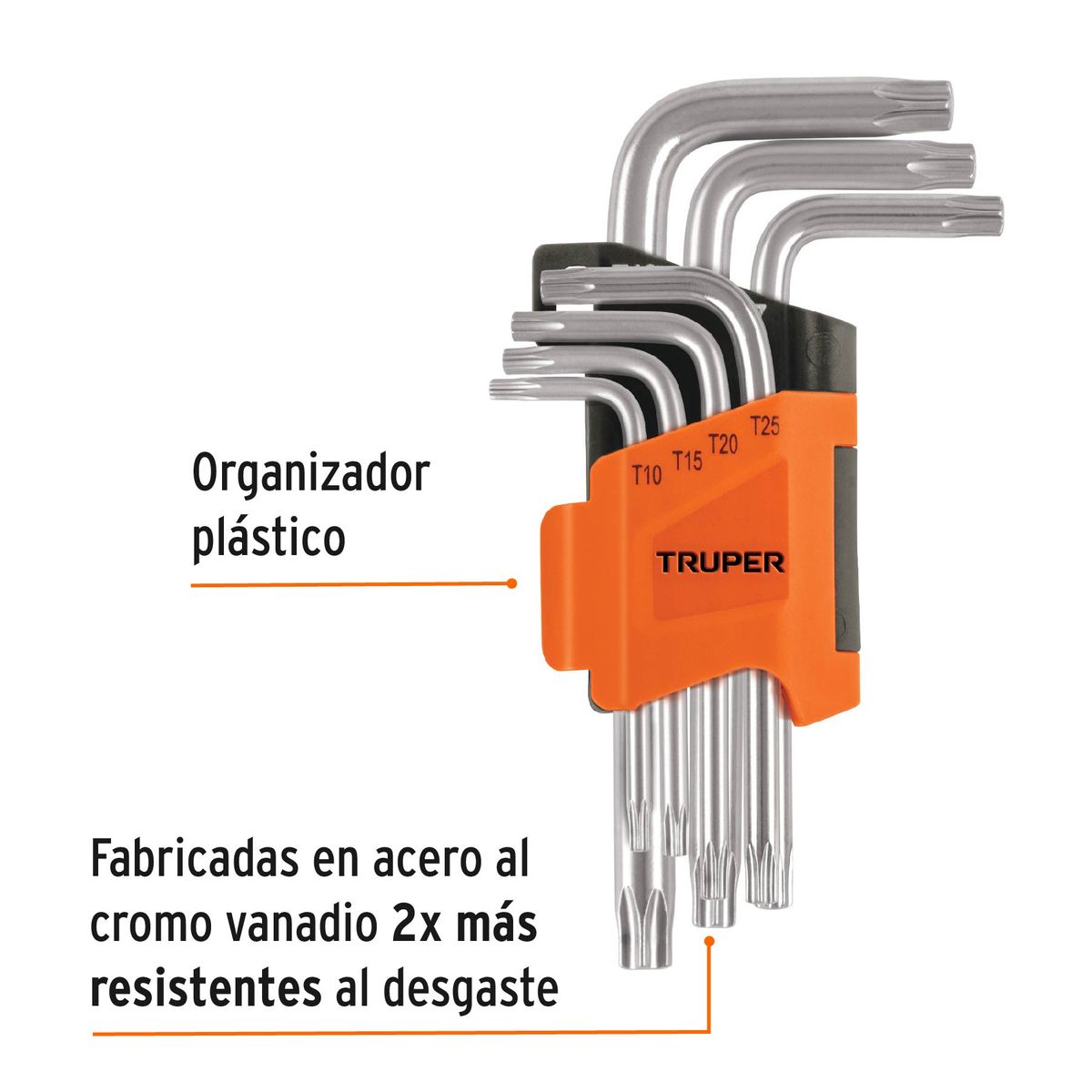 TRUPER - Llaves Torx 7pzas Cortas Con Organizador Truper 15552