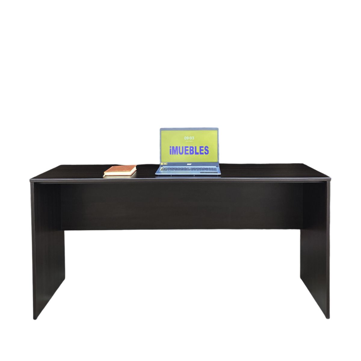 TEMEL - Escritorio de 160 cm para oficina o estudio color Wengue