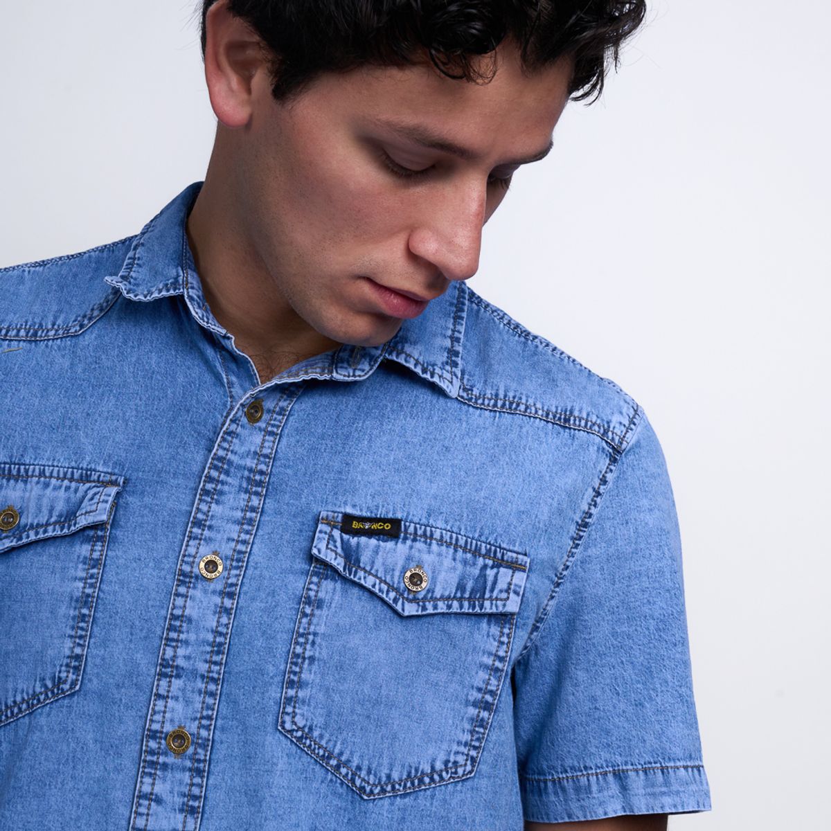 BRONCO - CAMISA LOGAN III DENIM CAMISERO