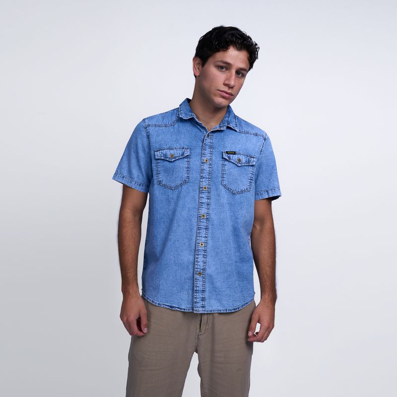 BRONCO - CAMISA LOGAN III DENIM CAMISERO