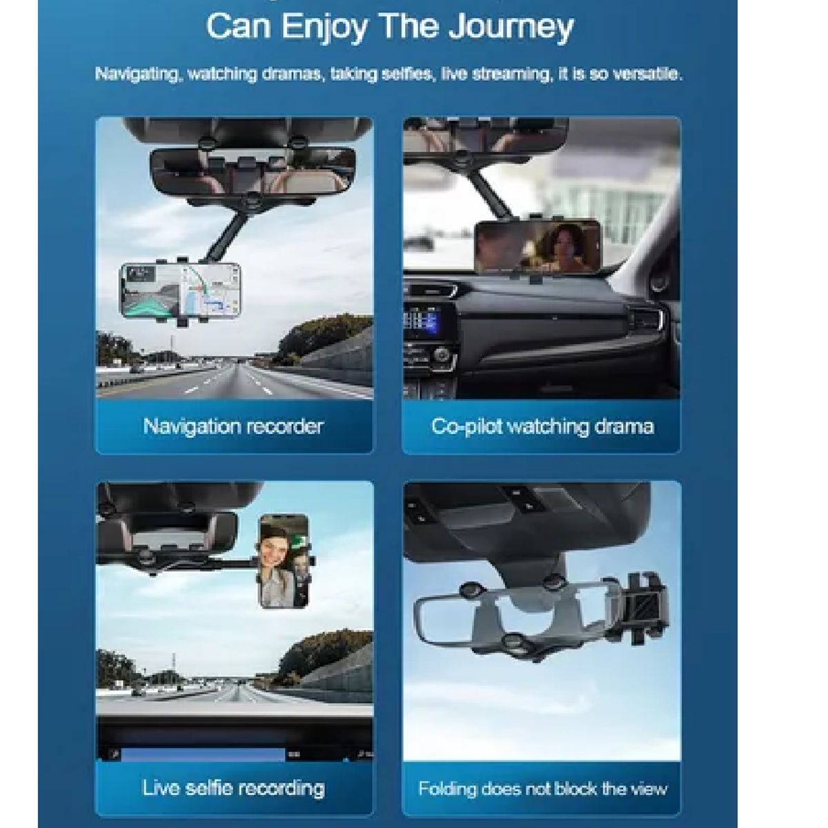 GENERICO - Soporte De Cel Para Autos  Holder Para Espejo Retrovisor