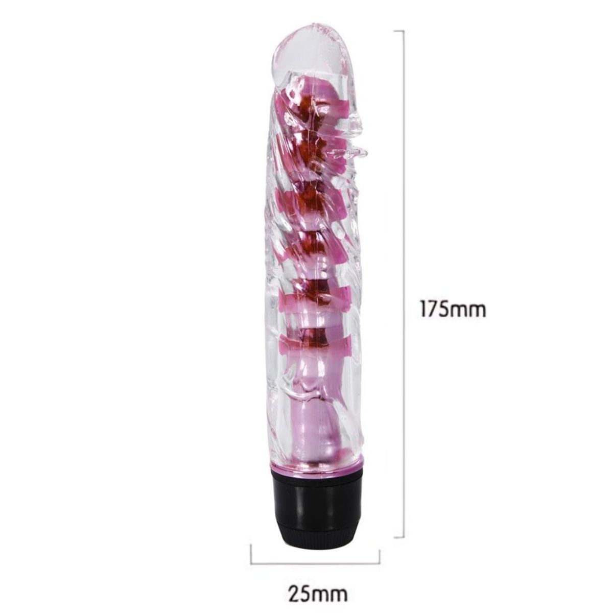GENERICO - Potente Vibrador De 8 Velocidades Jelly 18cm x3.3cm - Rosado