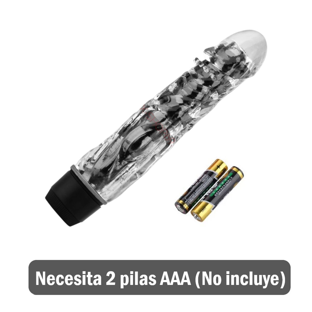 GENERICO - Potente Vibrador De 8 Velocidades Jelly 18cm x3.3cm - Negro