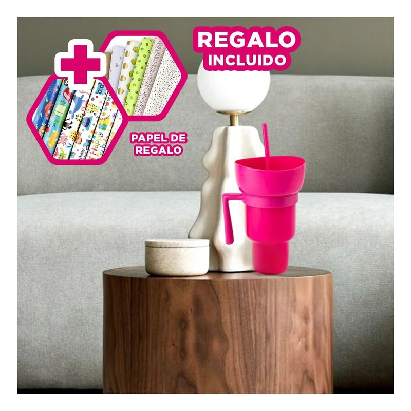 GENERICO - Pack6 Taza para Beber y Comer Rosado Y+Papel de Regalo