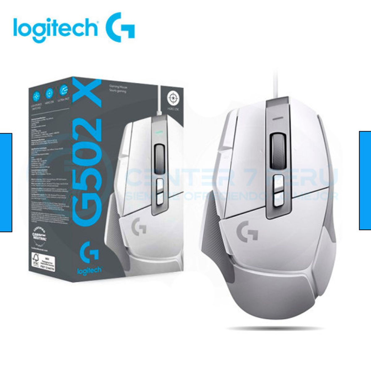 LOGITECH - MOUSE LOGITECH G502 X HERO USB 25K DPI LIGHTFORCE WHITE