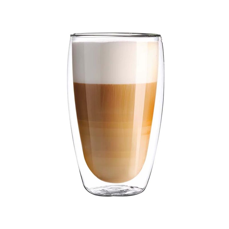 GENERICO - Pack2 Vaso Vidrio Moderno Practico 400ml Y+Papel de Regalo