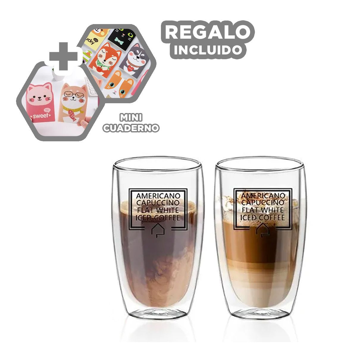 GENERICO - Vaso Resistente al Calor y Frio 450ml Y+Regalo Agendita