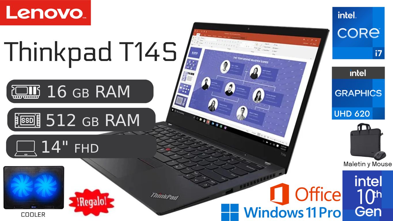 Laptop Lenovo Thinkpad T14 I7 10ma 16gb Ram 512gb Ssd