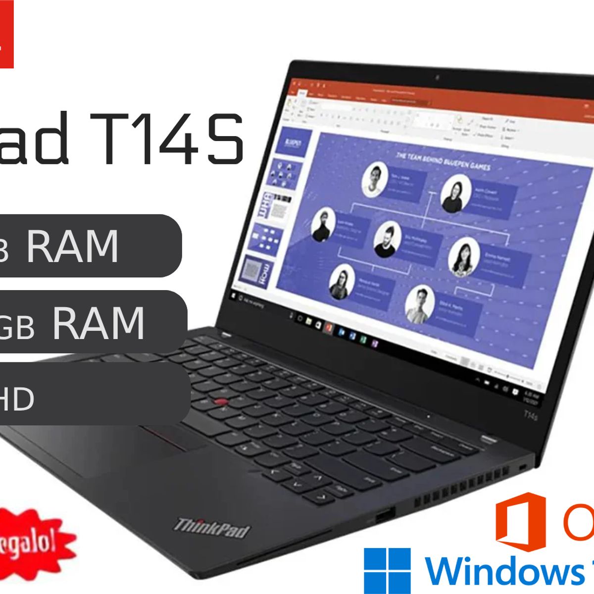 LENOVO - Laptop Lenovo Thinkpad T14s I7 10ma 16gb Ram 512gb Ssd Reacondicionada 1 Año Garantía + COOLER