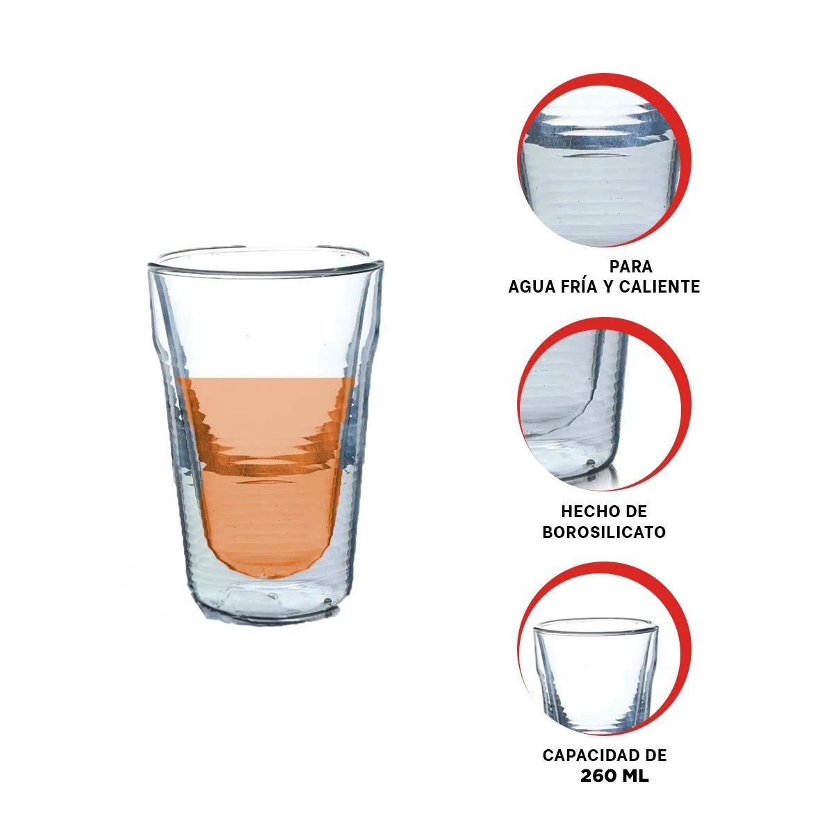 GENERICO - Pack2 Vaso Moderno para Cafe Helado 260ml Y+Regalo Stickers