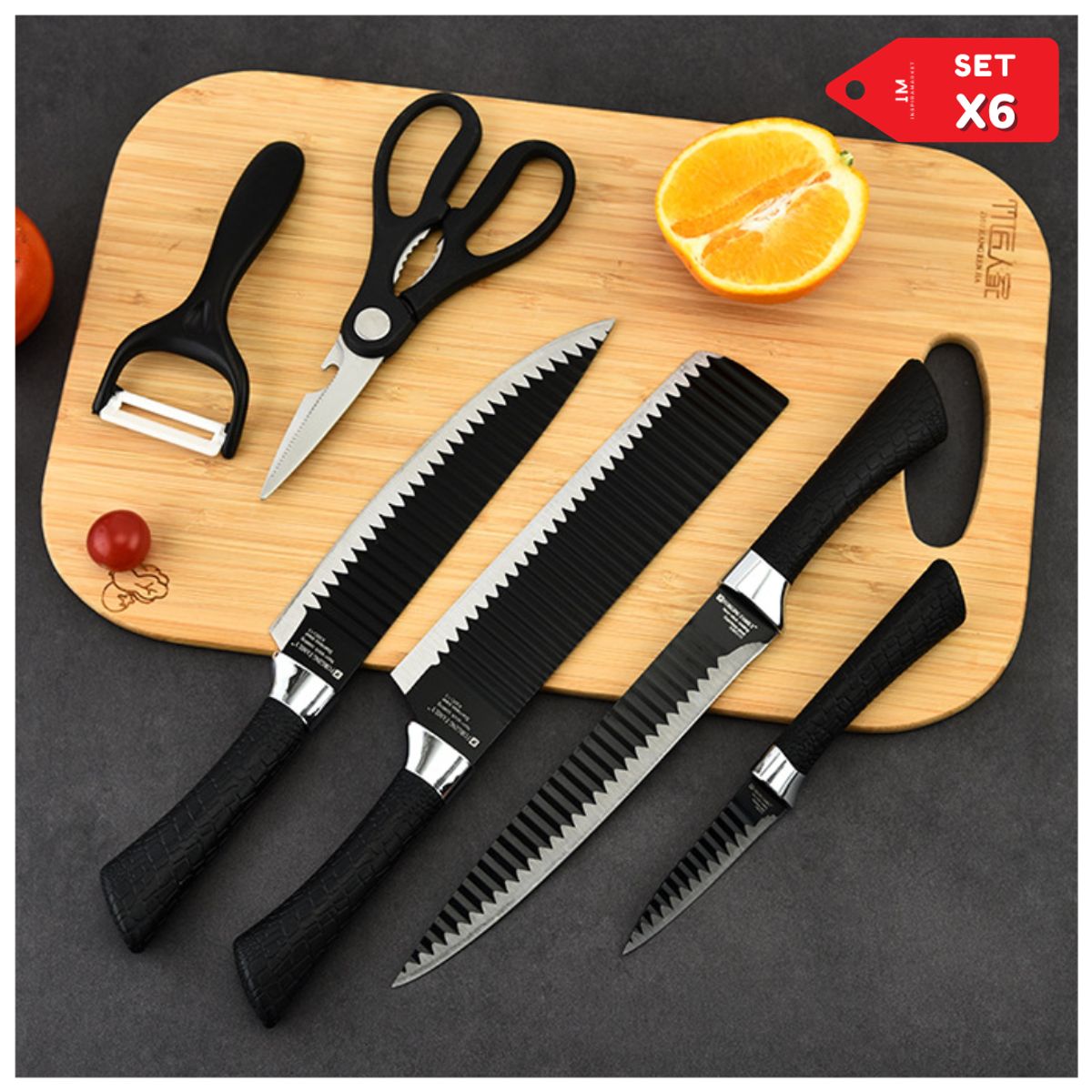 INSPIRA - Set de cuchillos elegantes corrugados x6 pzs