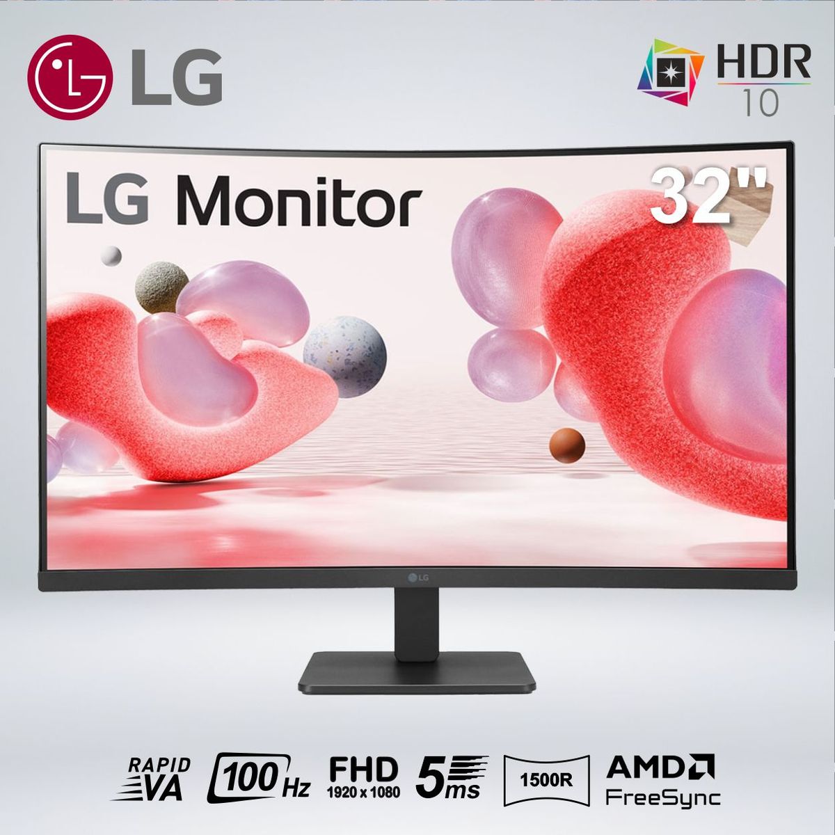 LG - MONITOR CURVO LG 32MR50C FULL HD 32 " VA 100HZ 5MS 1500R AMD