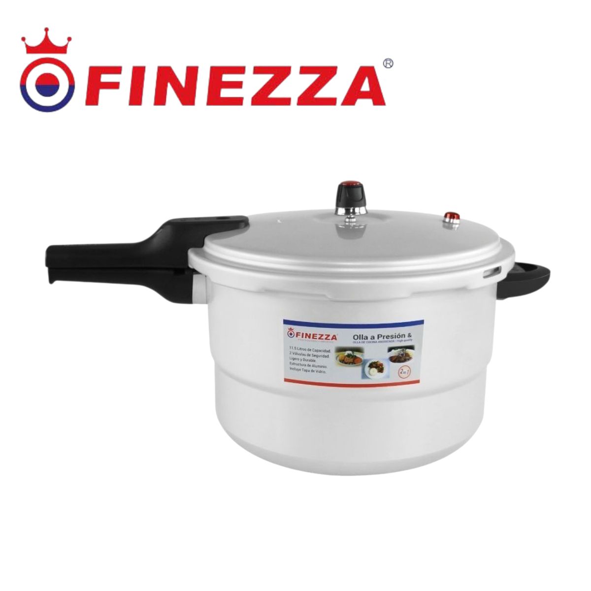 FINEZZA - Olla a presion FINEZZA aluminio FZ-9006 capacidad de 9.5 litros