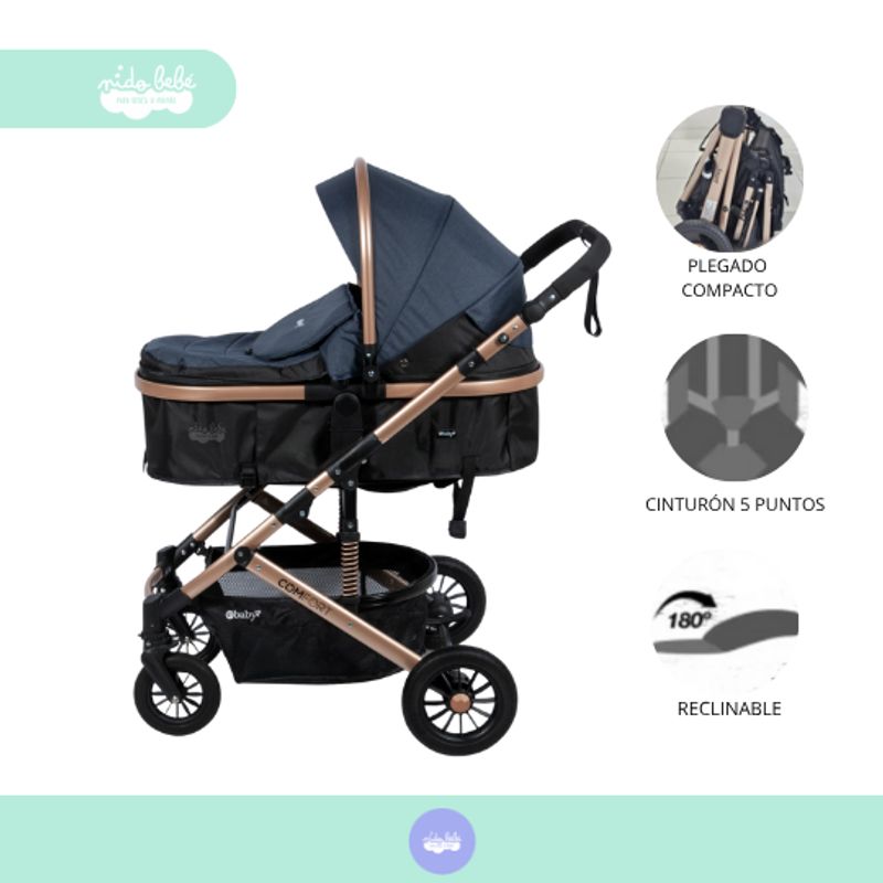 GENERICO - Coche Moises de bebé modelo premium Nate blue