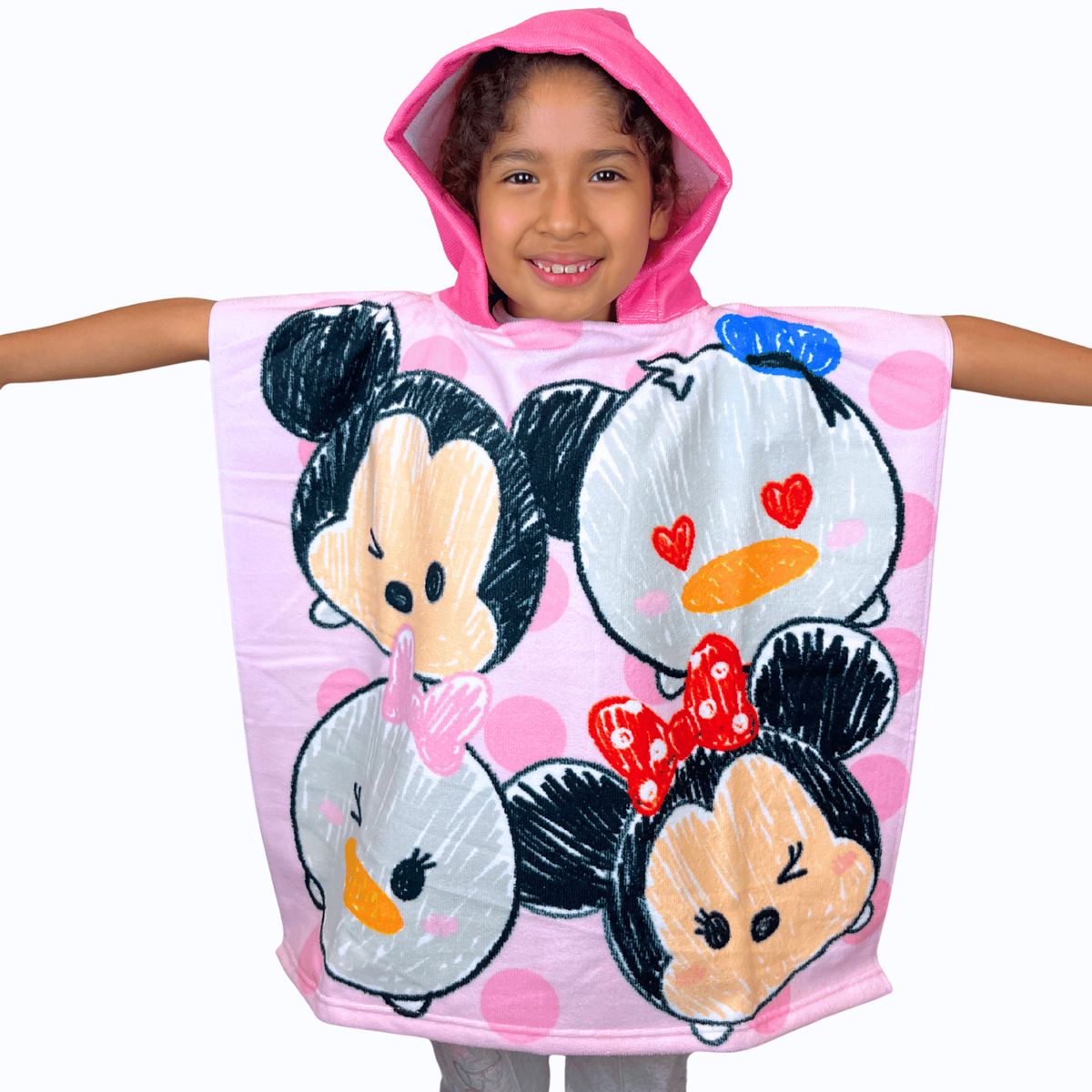 DISNEY - Toalla Poncho Infantil TSUM TSUM de Microfibra